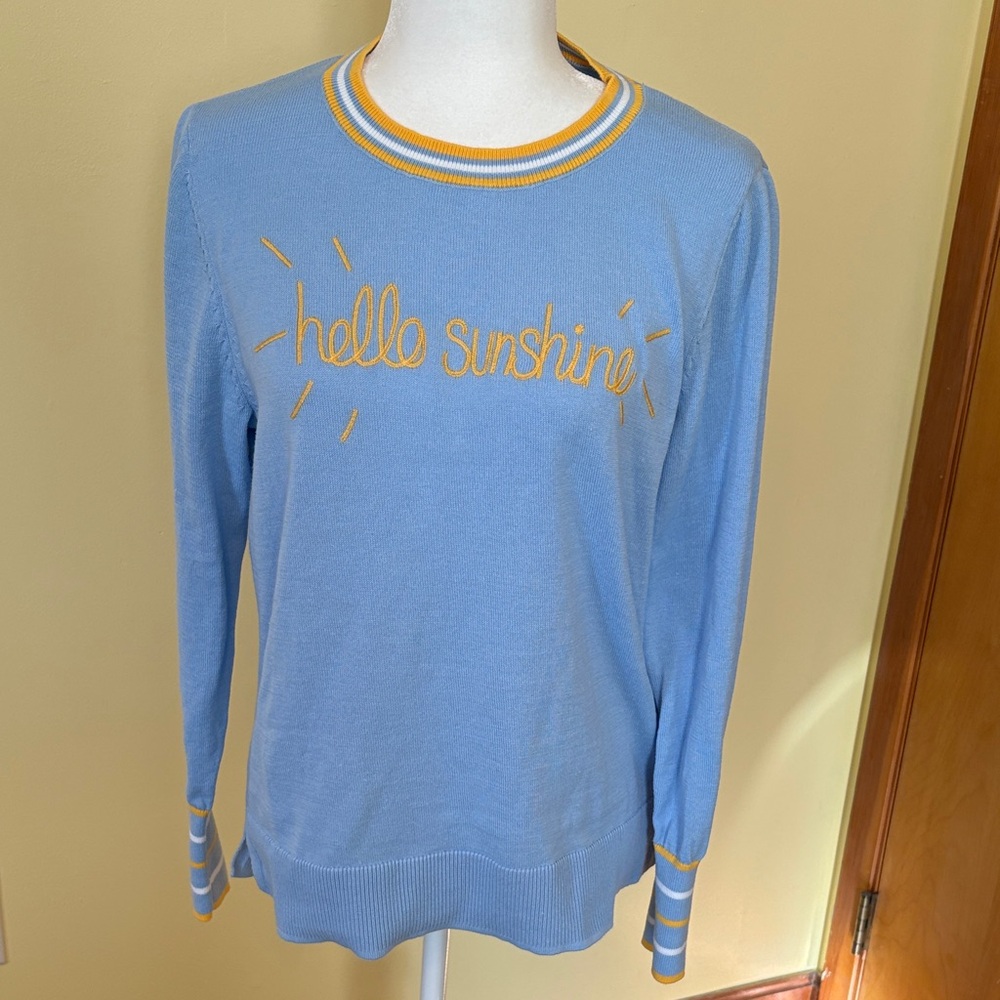 Time and Tru sweater blue yellow white